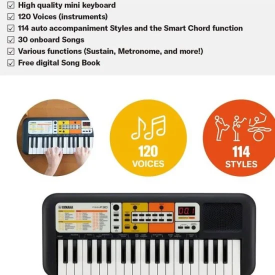 Yamaha Piano (PSS-F30) Portable – Black